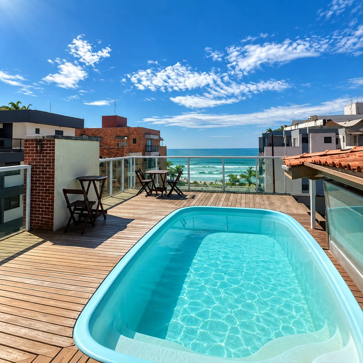Piscina com vista para o mar