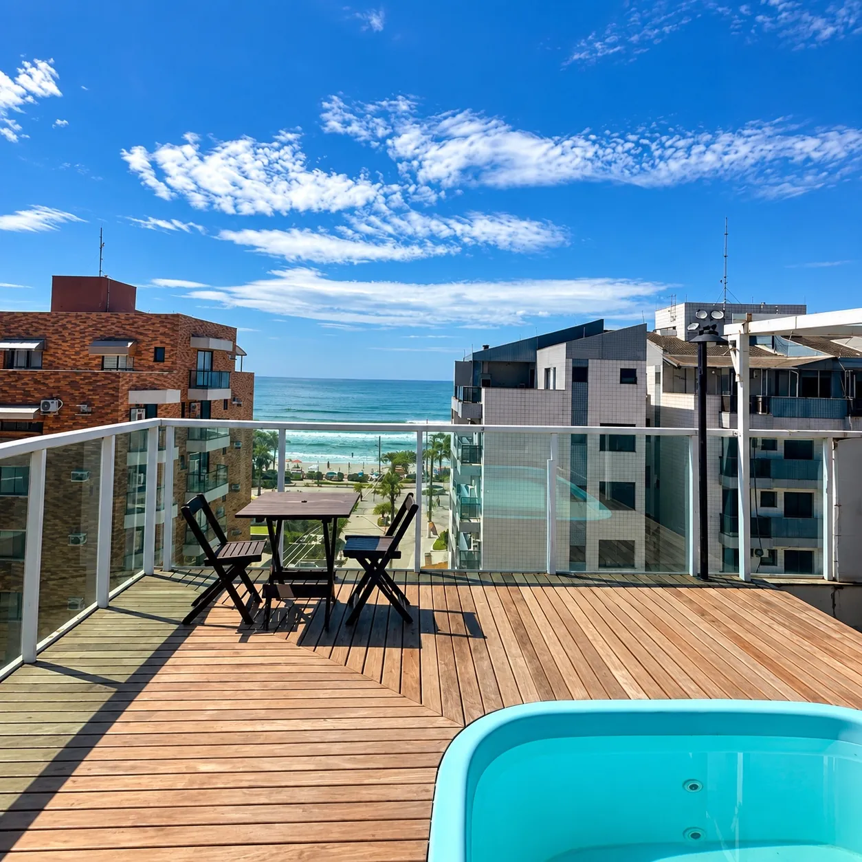 Terraço com vista para a Praia Grande