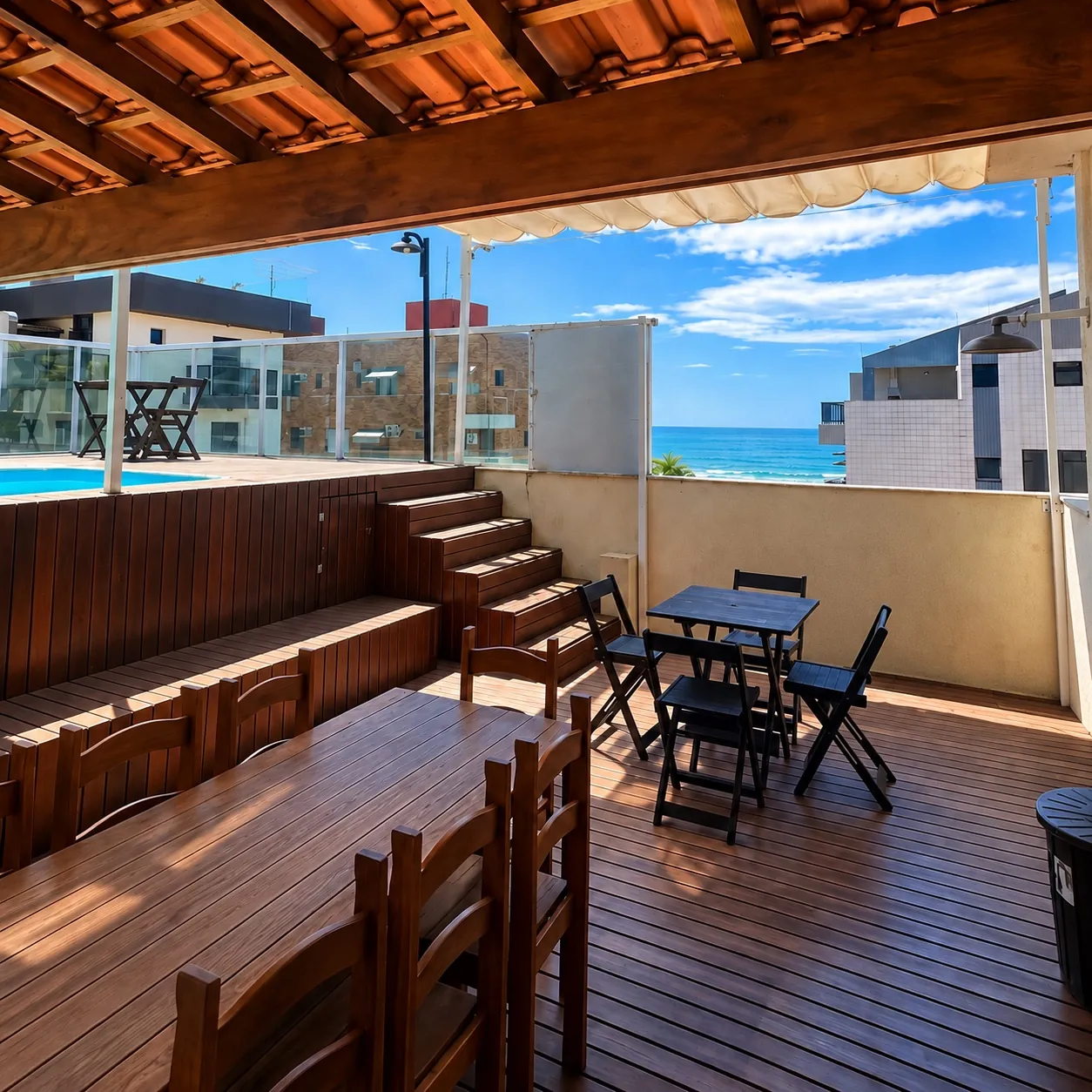 Deck com espaço de convivência